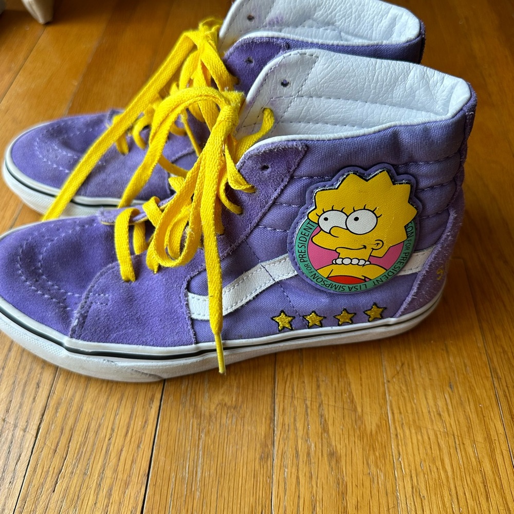 Simpsons x Vans Lisa Simpson sk8-hi high top sneakers women’s 6.5 purple